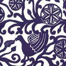Blue Traditional Abruzzo Print Paper ~ Rossi Italy ~ Xylography